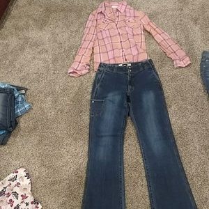 Girls size 14 Gap jeans and a cute shirt
